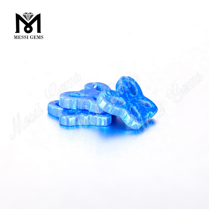 Hochwertige Schmetterlingsform 11 x 15 x 2,5 mm blauer synthetischer Opalstein