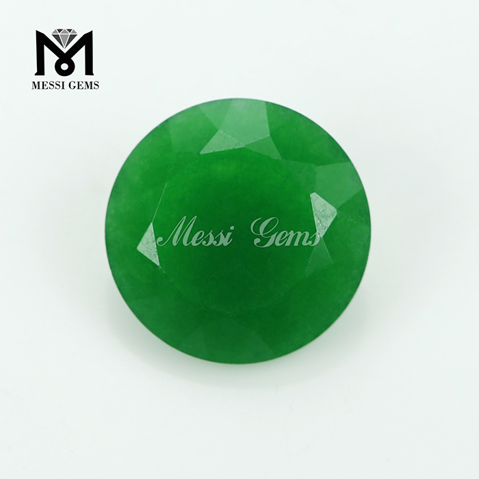 15 mm runder grüner Malaysia-Jade-Edelstein