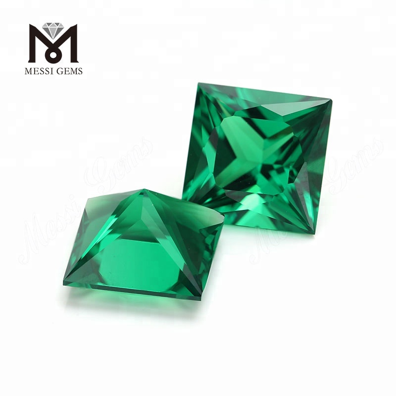 Quadratische 12 * 12 smaragdgrüne Hydroquarzkristall-Edelsteine