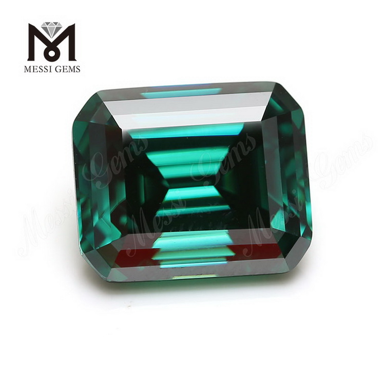 Grüner Moissanit-Diamant im Smaragdschliff, vom Labor erstellte lose Edelsteine, Achteck