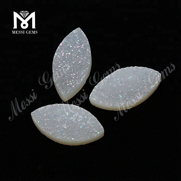 Großhandel Opal White Druzy Marquise Stone / Opal White Druzy Achat