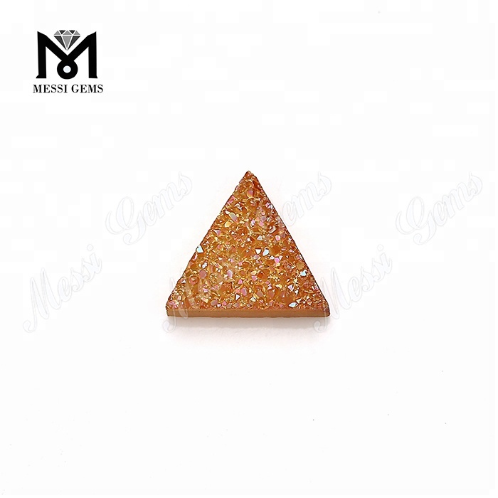 Loses Dreieck 12 * 12 mm bernsteinfarbene natürliche Druzy-Achat-Edelsteine