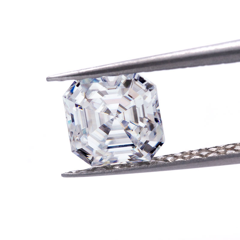 Moissanit-Diamant im Asscher-Schliff für die Schmuckherstellung, Preis pro Karat, loser Edelstein