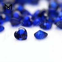 6x6mm herzförmiger synthetischer 112 # blauer Saphir-Spinellstein