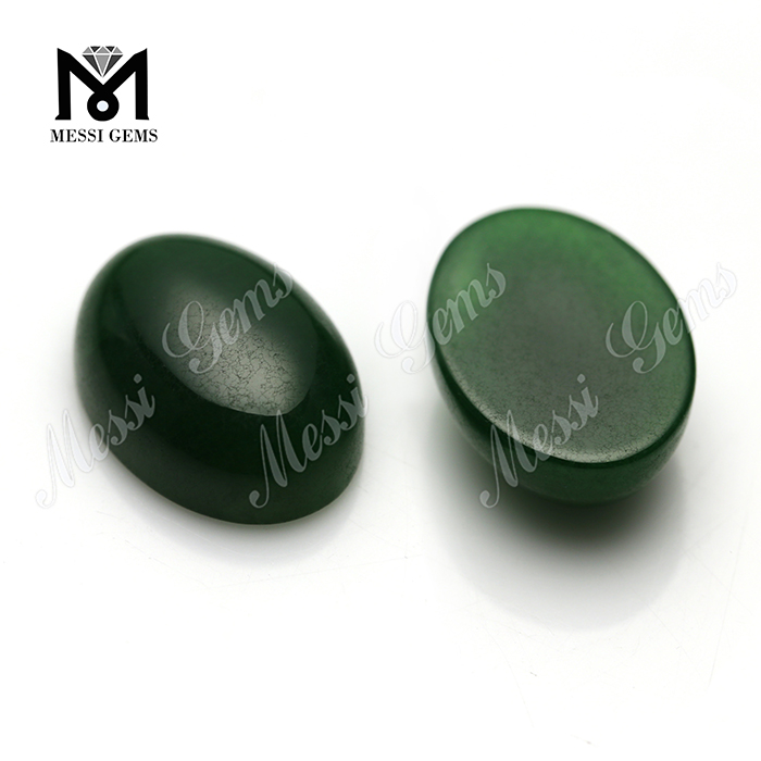 Ovaler grüner Jade-Cabochon, natürliche Jade-Edelsteine