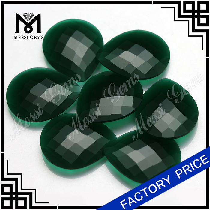 Natürliche Jade-Stein-Großhandelsbirne facettierte grüne Jade für Ring-Schmucksachen