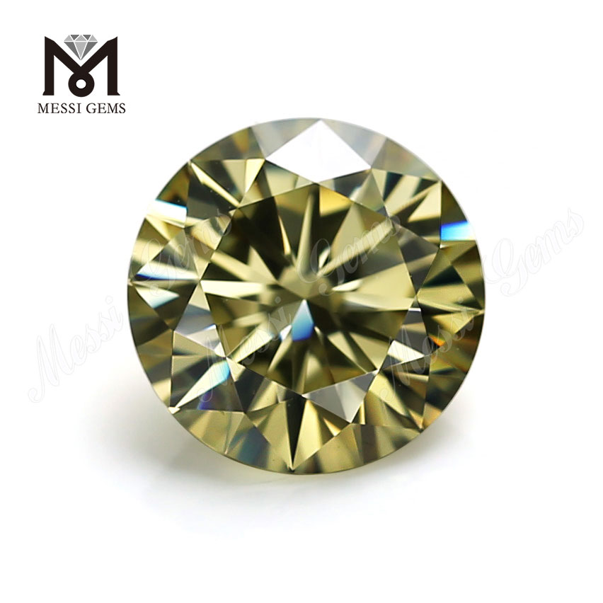 Fabrikpreis-Moissanit-Diamant im Großhandel, 5 mm brillanter gelber Edelstein-Moissanit für Ring