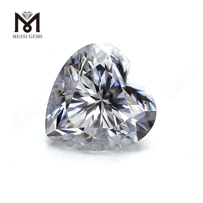 Herzschliff, großes Format, 14 x 14 mm, weißer Moissanit-Diamant, Preis pro Karat