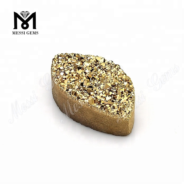 8 * 16 mm Marquise geschnittene natürliche Achat-Geoden-Druse aus chinesischer Fabrik