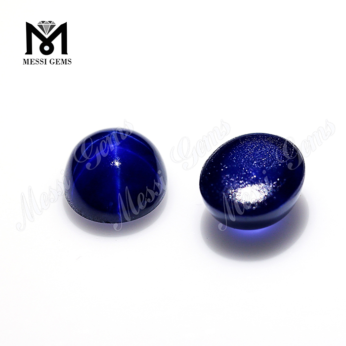 Oval Cabochon Lab schuf blaue Sternsaphir-Edelsteine ​​für die Ringherstellung