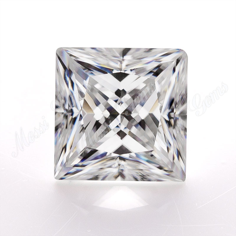 Moissanite-Diamant mit quadratischem Prinzessinnenschliff