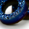 Großhandel blaue Farbe Reifenform natürlichen Druzy Achat Stein
