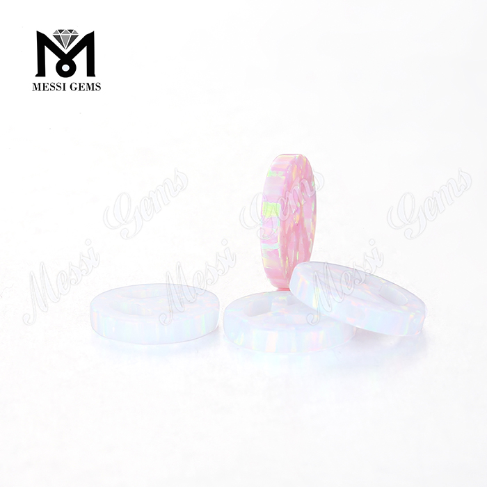 Friedensform-Edelsteine ​​formen rosa Cabochon-synthetische Opalsteine
