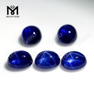Wuzhou Großhandelspreis synthetischer blauer Sternsaphir ovaler Stein