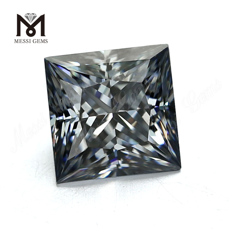 Großhandelspreis DEF Brilliant Square Cut Loose Colored Grey synthetischer Moissanit-Diamant, Preis pro Karat