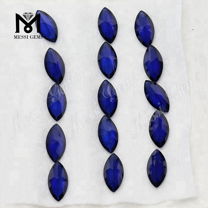 2,5 * 5 mm Marquise-Maschinenschliff 34 # blauer Saphir, synthetischer Korundstein