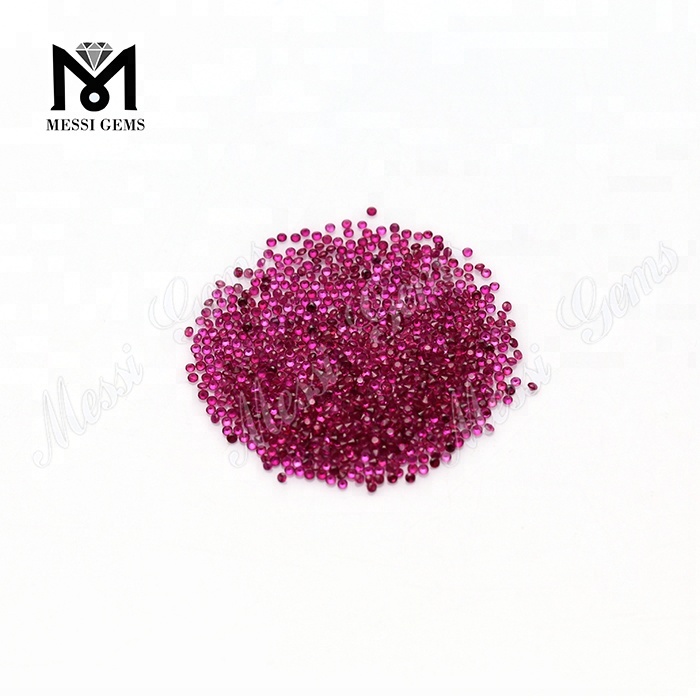 Synthetische Rubinfarbe in runder Form, 1,3 mm, lose Edelsteine