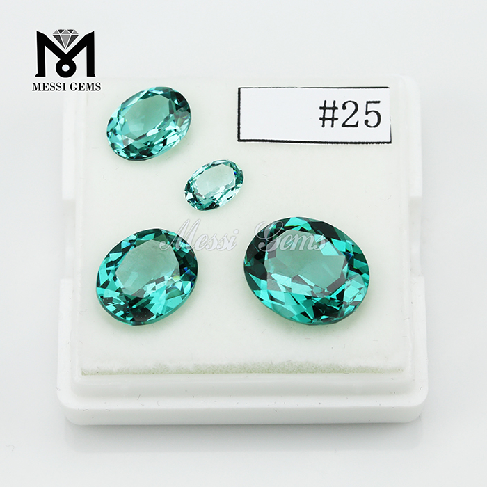 Kristall Nano Smaragd russischer Stein Nanosital in facettierter ovaler Form