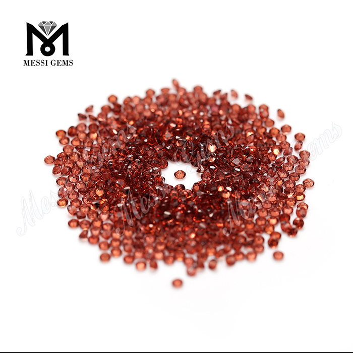 Großhandelspreis für lose 2 mm rund geschnittene natürliche rote Granat-Edelsteine