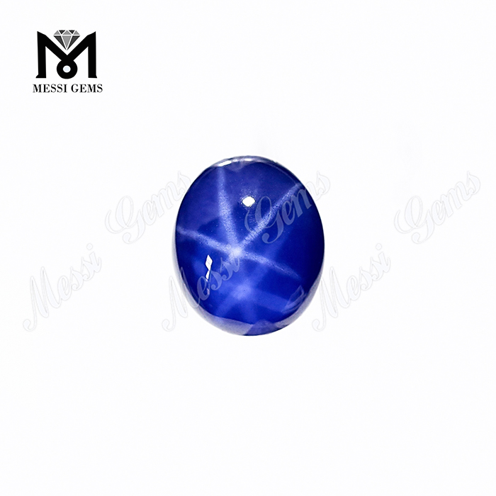 Wuzhou Großhandelspreis synthetischer blauer Sternsaphir ovaler Stein