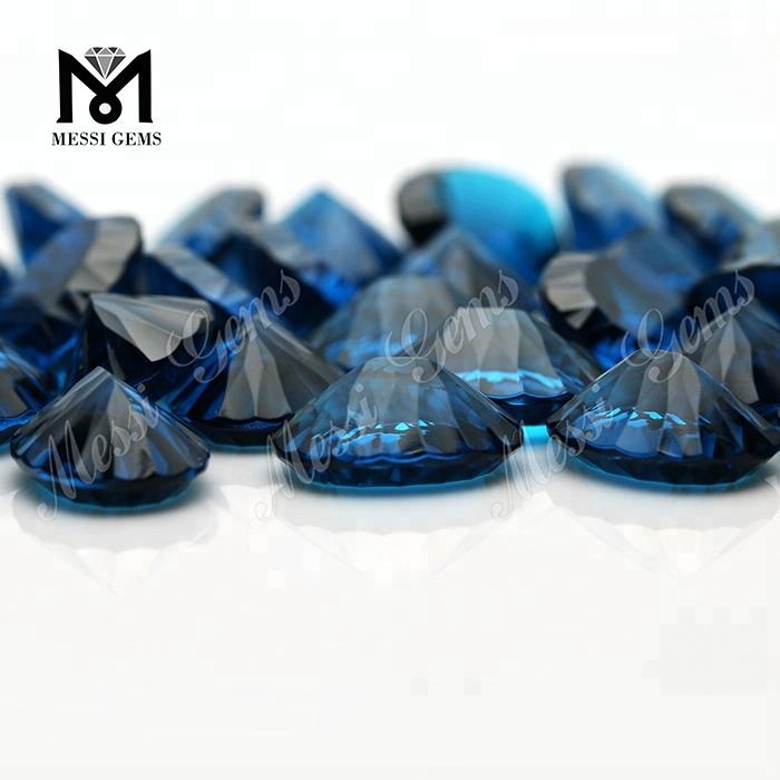 Großhandel 15 x 20 synthetischer konkav geschnittener blauer Glasedelstein