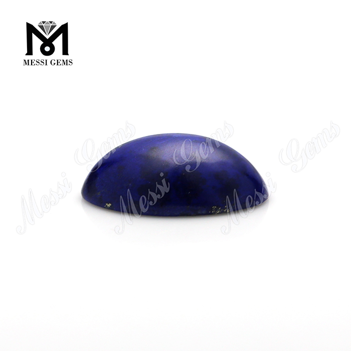 Cabochon aus natürlichem ovalem Lapislazuli-Stein mit flacher Rückseite, 13 x 18 mm