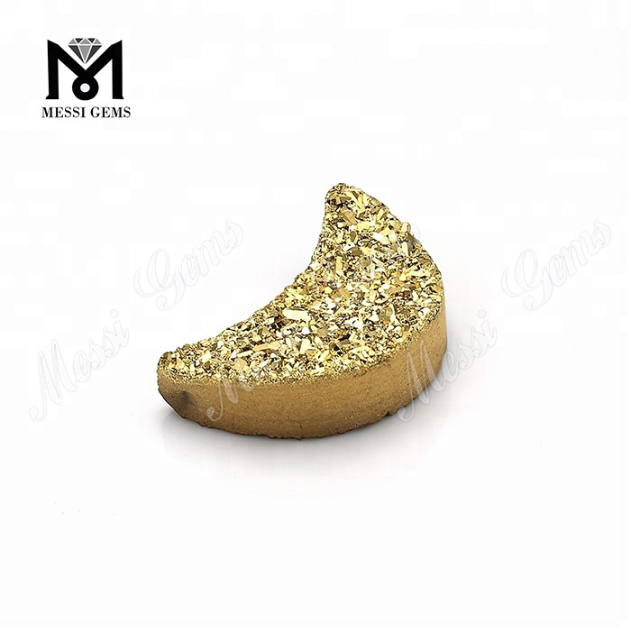 Großhandel 24 Karat Gold Natürlicher Druzy-Achatstein für die Schmuckherstellung