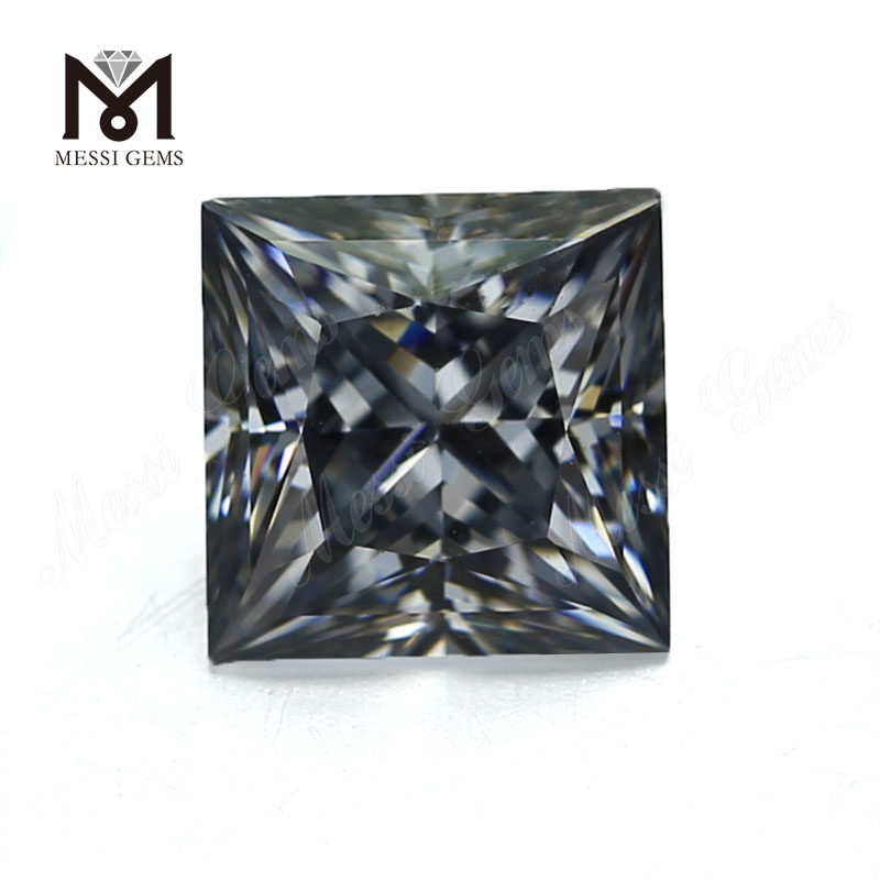 Großhandelspreis DEF Brilliant Square Cut Loose Colored Grey synthetischer Moissanit-Diamant, Preis pro Karat