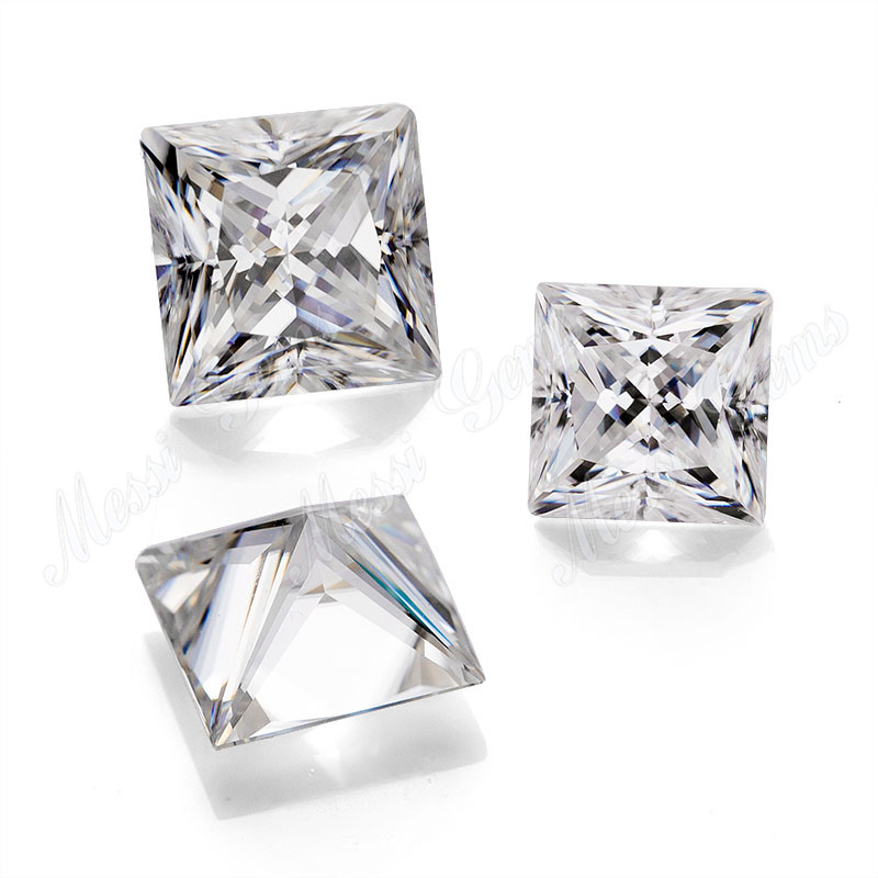 Großhandel mit Def-Moissanit-Diamant, weiß, Prinzessinnenschliff, 5,5 x 5,5 mm pro Karat, Preis für losen Moissanit