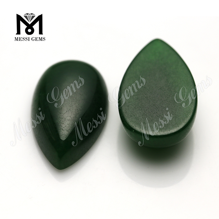 Natürliche grüne Jade Birnenform 14x24mm Jadestein