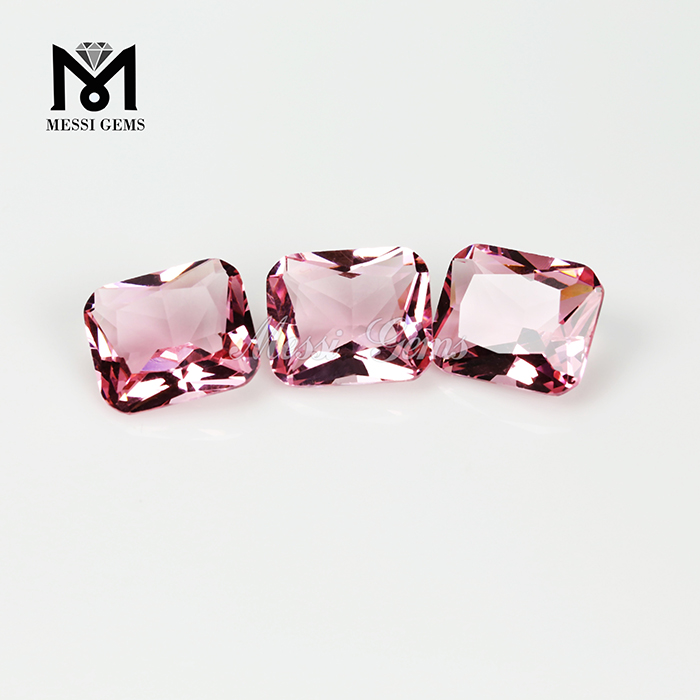 10x12mm rosa Farbe achteckig facettierter billiger Glasedelstein