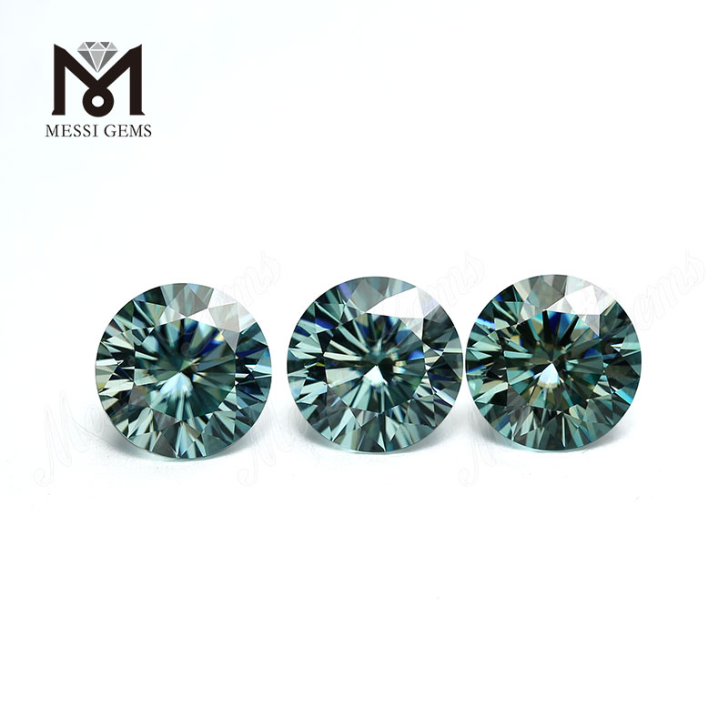 Loser Moissanite-Diamant, runder Brillantschliff, 5 mm Edelstein, grüner Moissanite, rau
