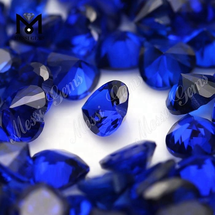6 x 6 mm großer synthetischer 112# blauer Saphir-Spinell-Stein im Herzschliff