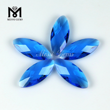 Marquise Cut Double Briolette 8 x 19 mm Blautopas Glasperle für die Schmuckherstellung