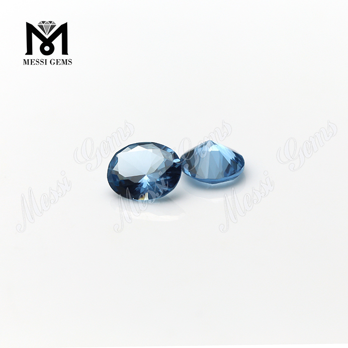 Synthetischer 10x12mm ovaler 106# blauer Spinellstein Preis für synthetische Spinell-Edelsteine