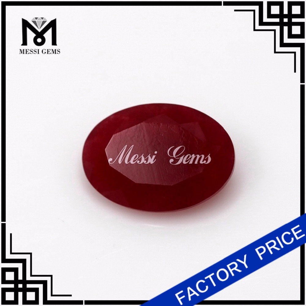 Oval 10 x 14 mm lose Edelstein China rote Jade
