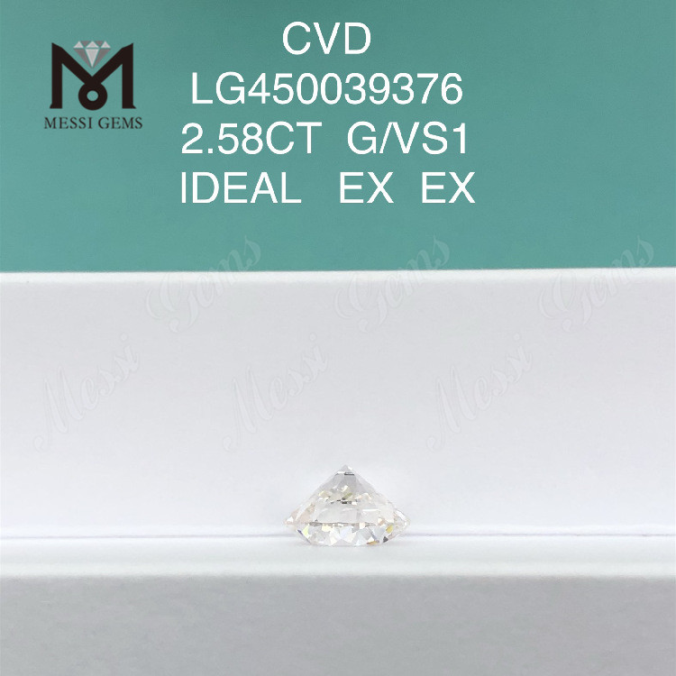 2,58 Karat G VS1 IDEL-Schliff, runde CVD-Labordiamanten