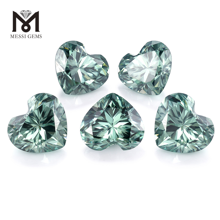 7 x 7 mm lose Edelsteine, bunter Moissanite-Stein, blauer grüner Moissanite für die Herstellung von Ringen in Herzform