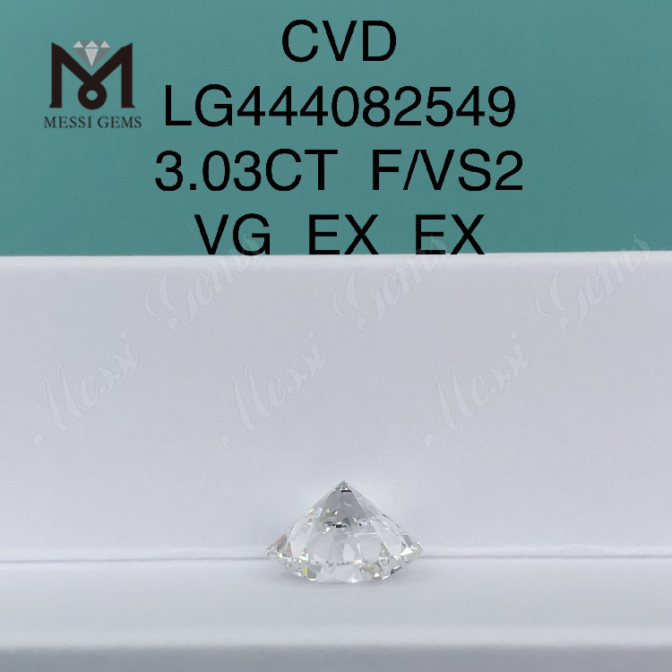3,03 ct F VS2 Runde Labordiamanten mit VG-Schliff