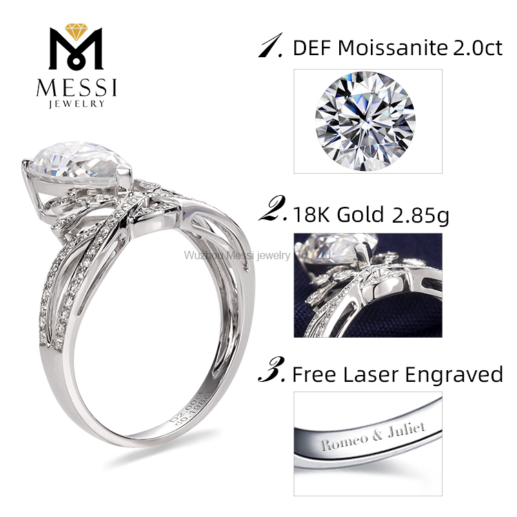 Moissanit Diamant Ehering 14k 18k Mode Moissanit Ring