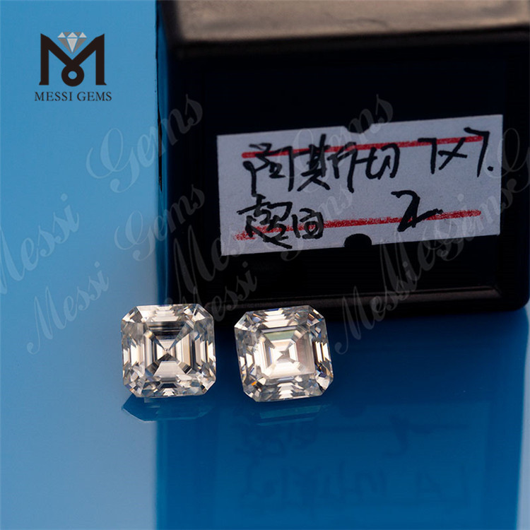 China Loose Stones Hersteller 7x7mm DEF White Asscher Cut Loose Moissanite zum Verkauf