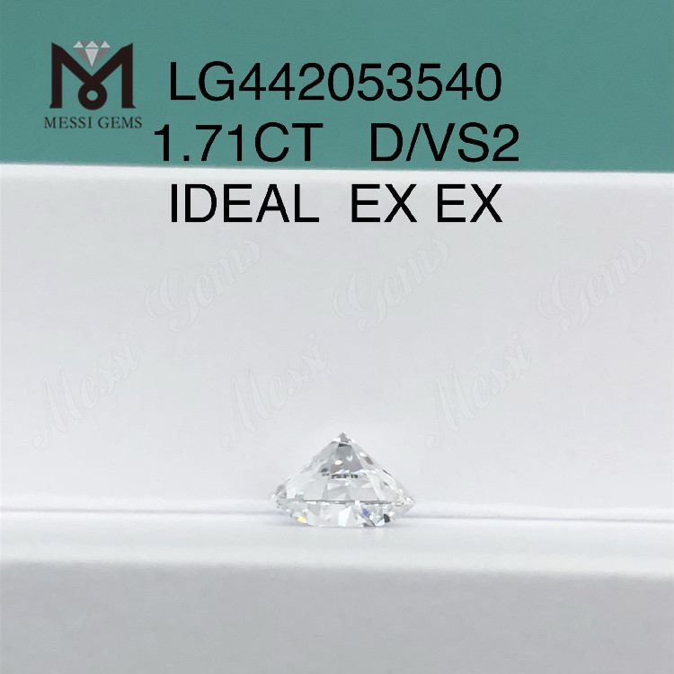 1,71 Karat D VS2 IDEAL, chinesische, im Labor gezüchtete Diamanten im Rundschliff im Angebot