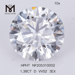 1,38 Karat D VVS2 3EX auf Lager, im Labor gezüchteter loser HPHT-Diamant für Schmuck