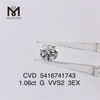1,06 ct VVS-Labordiamant rd G Farbe CVD-Diamant 3EX-Edelstein auf Lager
