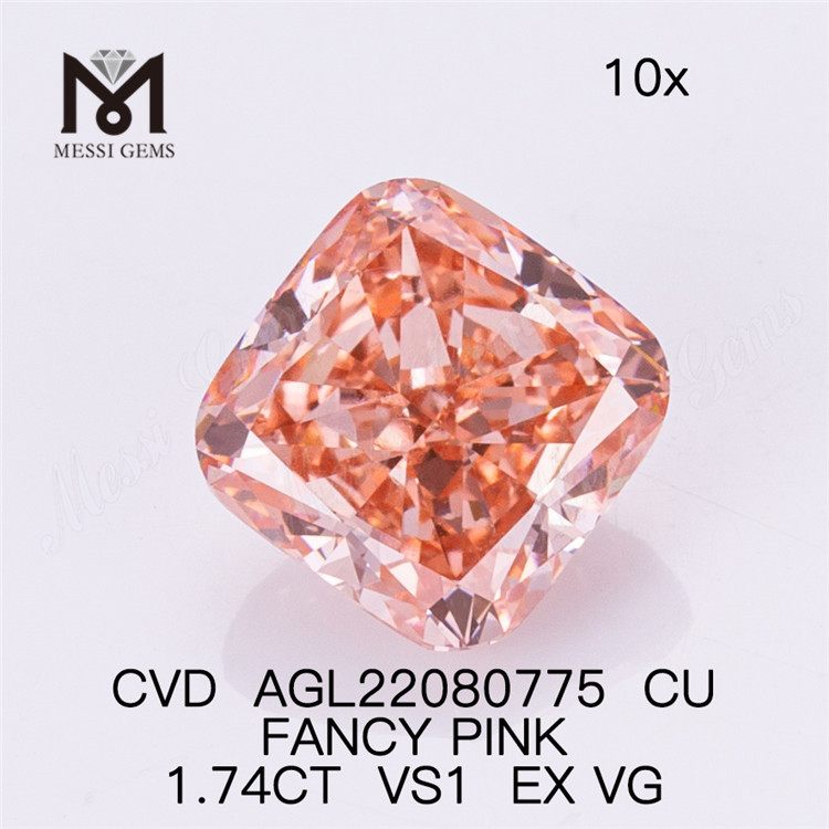 1,74 KT FANCY PINK VS1 EX VG CU Labordiamant CVD AGL22080775 