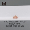 1,20 CT FANCY PINK VS2 EX VG CU, im Labor hergestellte rosa Diamanten AGL22080776 