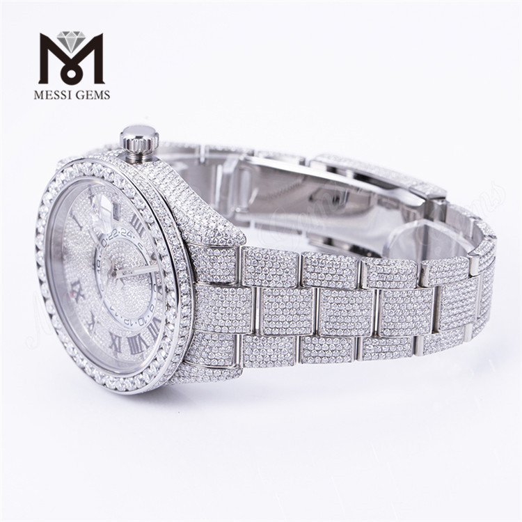 Handset Iced Out Mode Luxus 100 % Marke Custom Design Frau Männer Vvs Moissanit Uhr