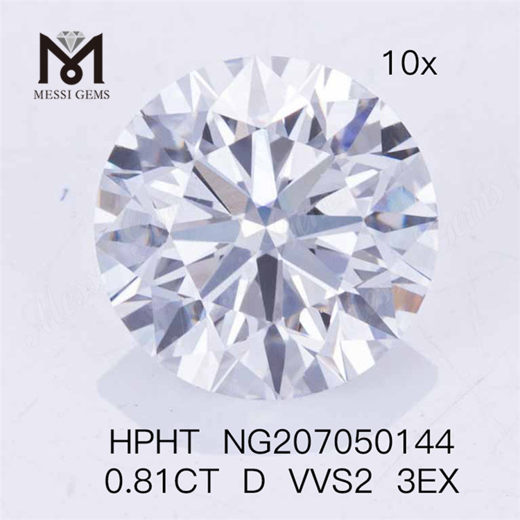 0,81 CT D VVS2 3EX Labordiamant HPHT Künstlicher Diamant