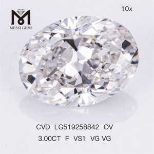 3ct F VS1 VG VG CVD IGI Künstlicher Diamant OVAL von hoher Qualität