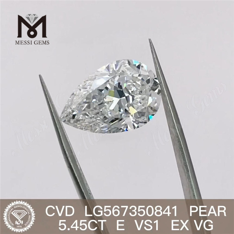 5,45 CT E VS1 EX VG Diamant im Birnenschliff, CVD im Labor gezüchtet LG567350841
